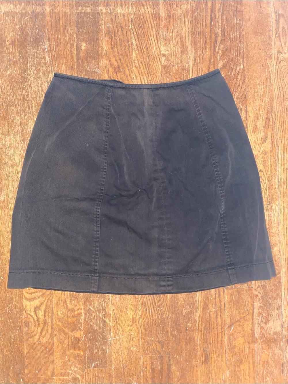Black Mini Skirt with Panel Seams